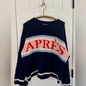 Bailey Rose Aprés Graphic Knit Sweater Red/Blue